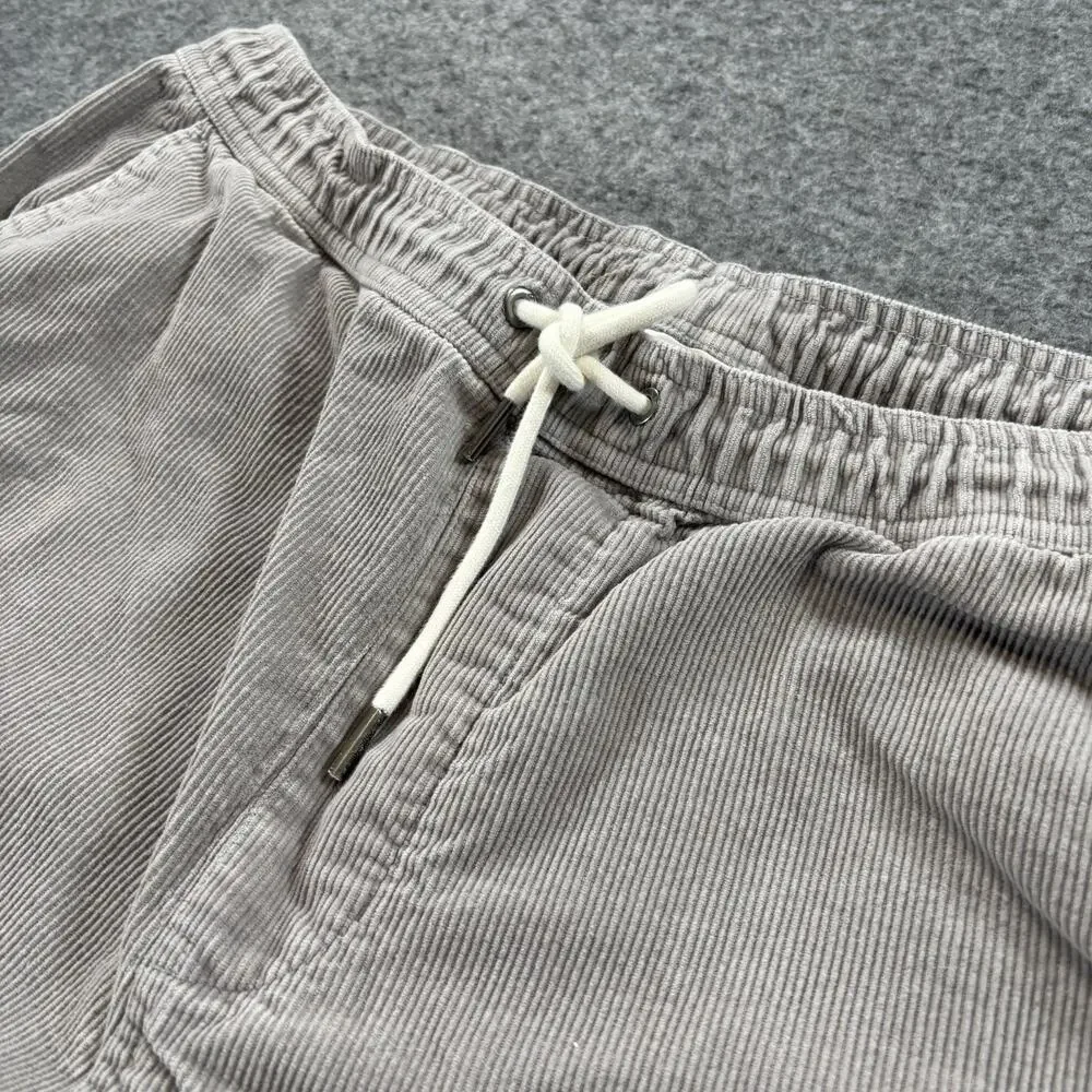 Quiksilver Taxer Corduroy Shorts Mens XL Grey Elastic Waist Drawstring 36x7